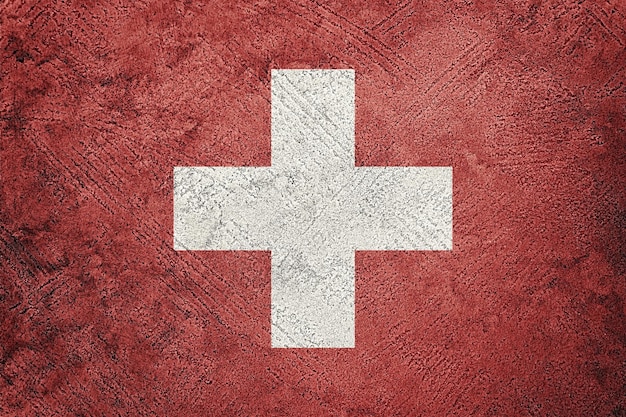 Grunge-Schweiz-Flagge. schweizerisch