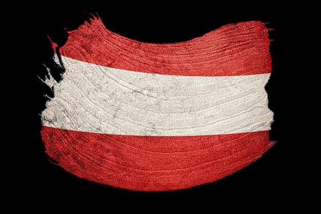 Grunge-Österreich-Flagge. Österreich Pinselstrich.