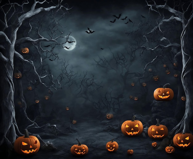 Grunge-Stil Halloween-Hintergrund mit Fledermäusen Jack o Lantern und Eule