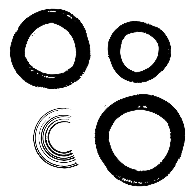 Grunge-Tintenkreise-Set