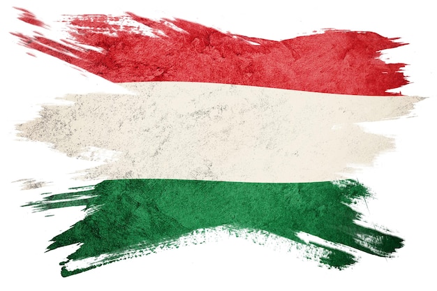 Grunge-Ungarn-Flagge. Ungarischer Pinselstrich.