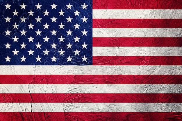 Grunge-USA-Flagge. Amerikanische Flagge mit Grunge-Textur.