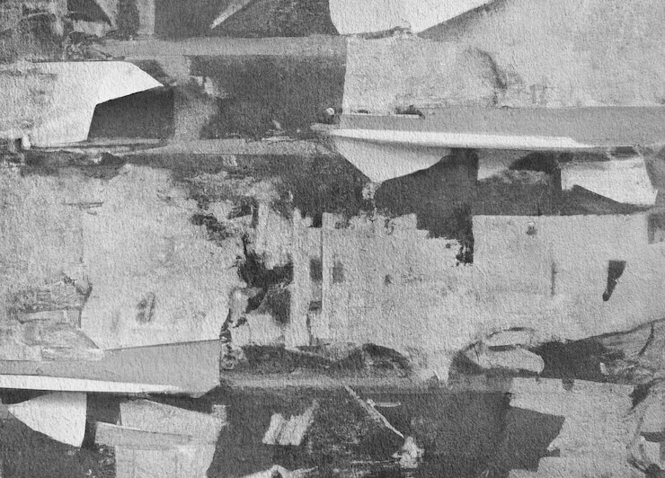 Foto grunge y vieja textura de pared sucia dañada o papel tapiz poroso con grano