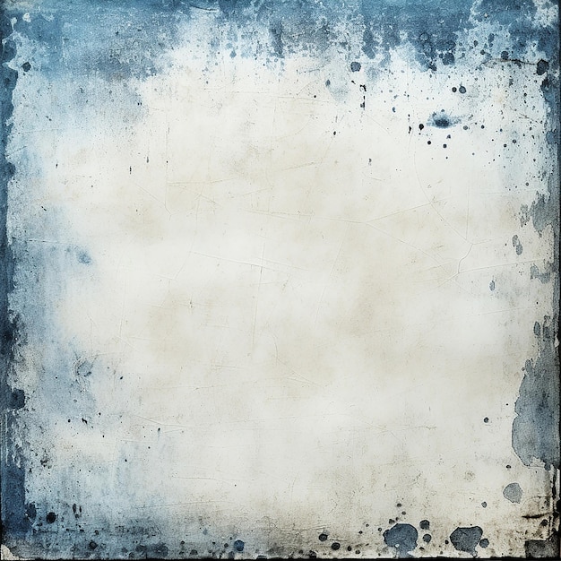 Grunge vintage de dos tonos azul y blanco con borde oscuro transparente
