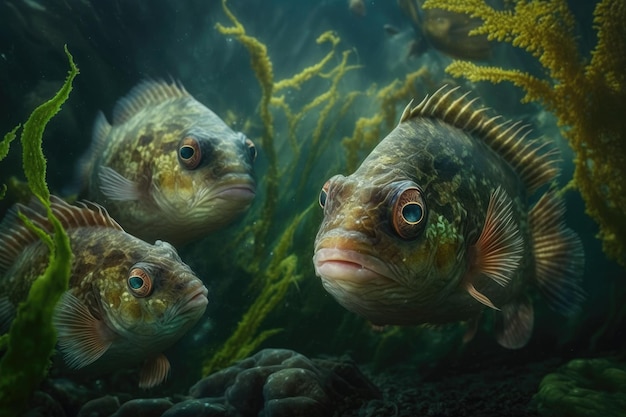 Grunt Sculpin Fish Underwater Lush Nature de Generative AI