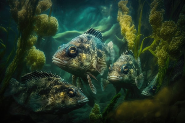 Grunt Sculpin Fish Underwater Lush Nature von Generative AI