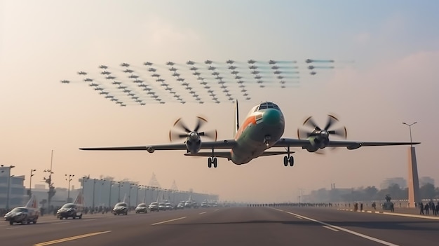 Foto grupo de acrobacia aérea