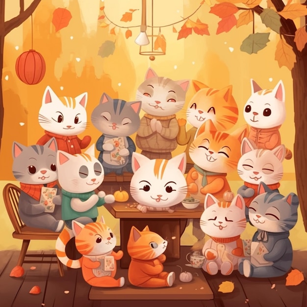 Un grupo de adorables gatitos.