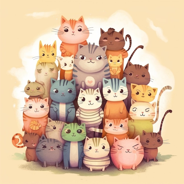 Un grupo de adorables gatitos.