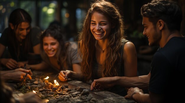 Un grupo de amigos con antecedentes tradicionales