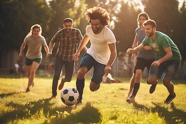 Grupo de amigos disfrutando de diversas actividades.