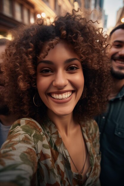 Foto un grupo de amigos felices divirtiéndose juntos.