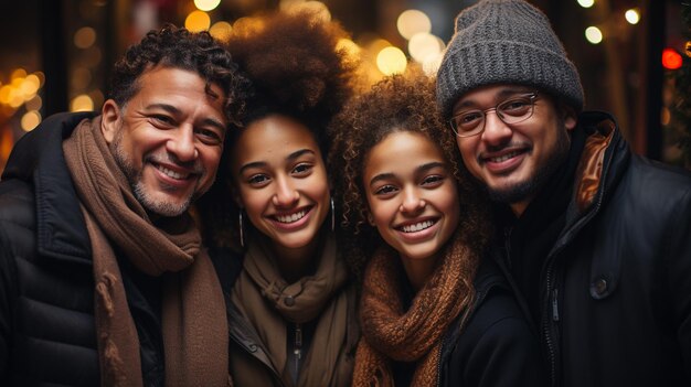 grupo de amigos felices y sonrientes en el restaurante