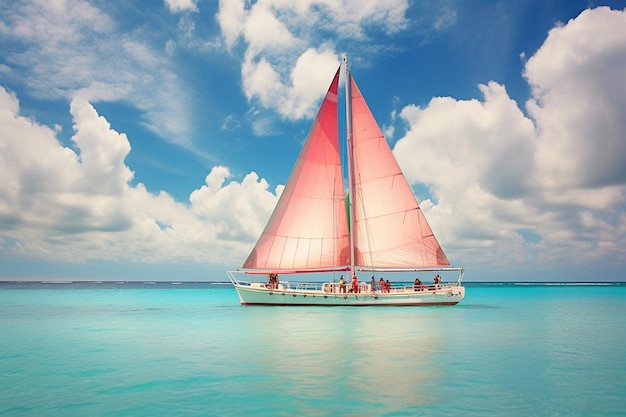 Un grupo de amigos navegando en un catamarán