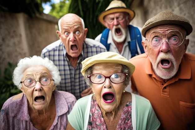 un grupo de ancianos con actividad extrema