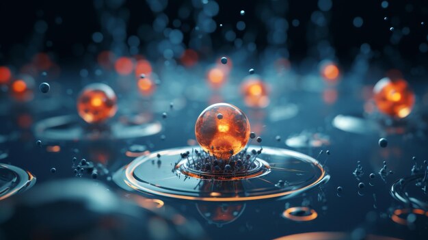 Foto un grupo de bolas naranjas flotando sobre el agua