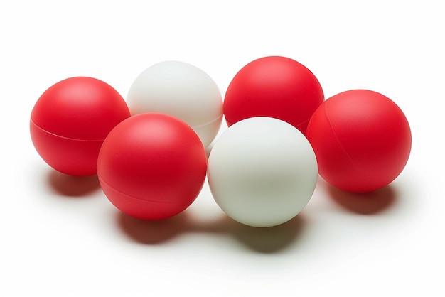 un grupo de bolas rojas y blancas con una blanca con una blanca que dice bola blanca