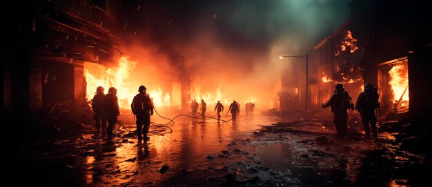 Foto grupo de bomberos