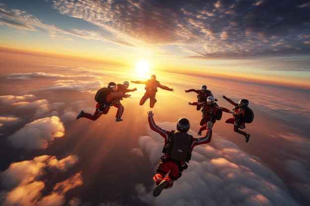 Foto grupo de buceo en aire libre de ia generativa