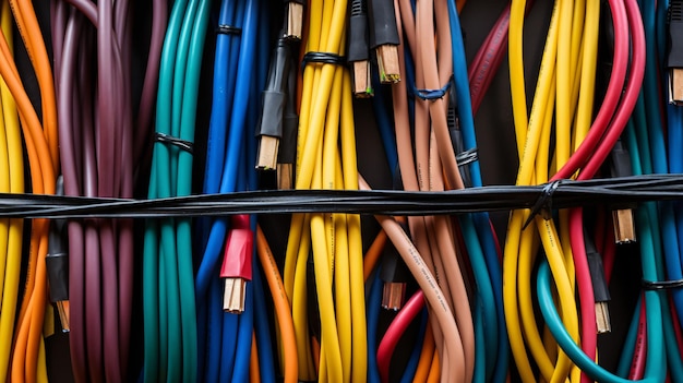 Grupo de cables eléctricos de colores Foto de estudio
