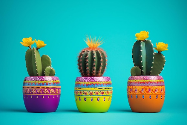Foto grupo de cactus en una olla para el fondo