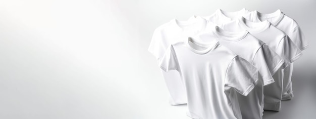 Grupo de camisetas deportivas modernas de moda blancas de diseño clásico con fondo blanco AI