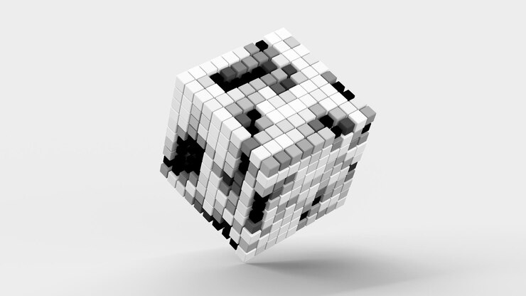 Foto grupo de cubos negros grises blancos ilustración abstracta 3d render