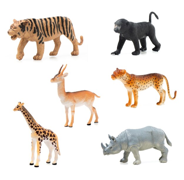 Foto grupo de animais da selva brinquedo