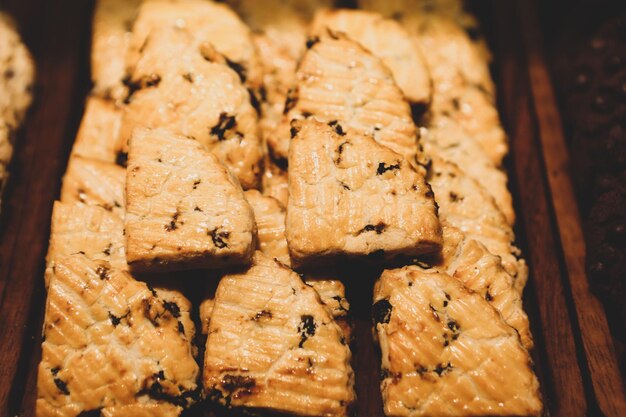 Grupo de biscoitos variados Chocolate com aveia e passas de chocolate branco