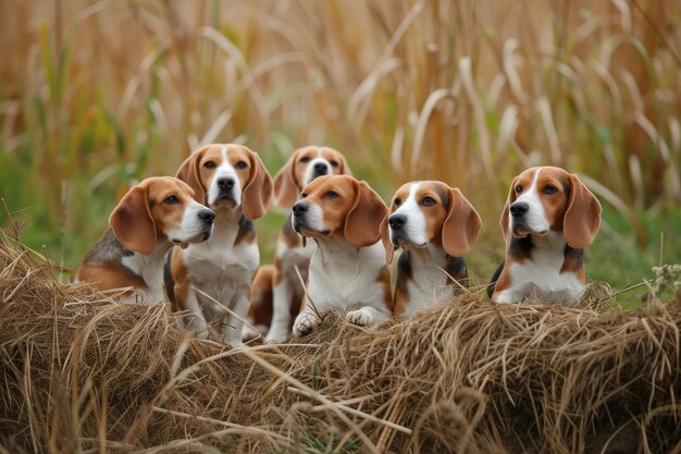 Foto grupo de cães beagle