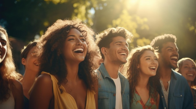 Foto grupo de dias internacionais de diferentes nacionalidades têm um tempo alegre