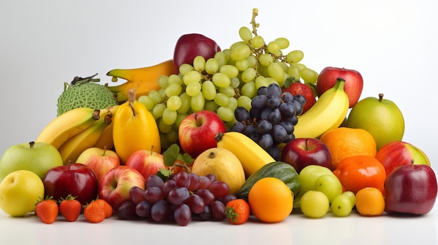 Grupo de diferentes frutas e legumes
