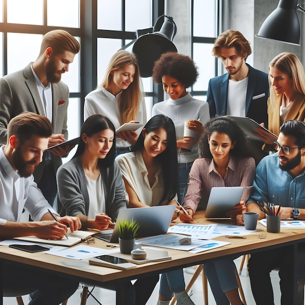 Grupo de empresários durante a discussão