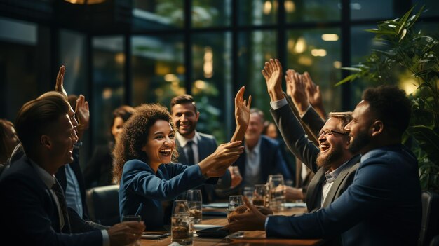 Foto grupo de empresários numa reunião pessoas de negócios numa reunião