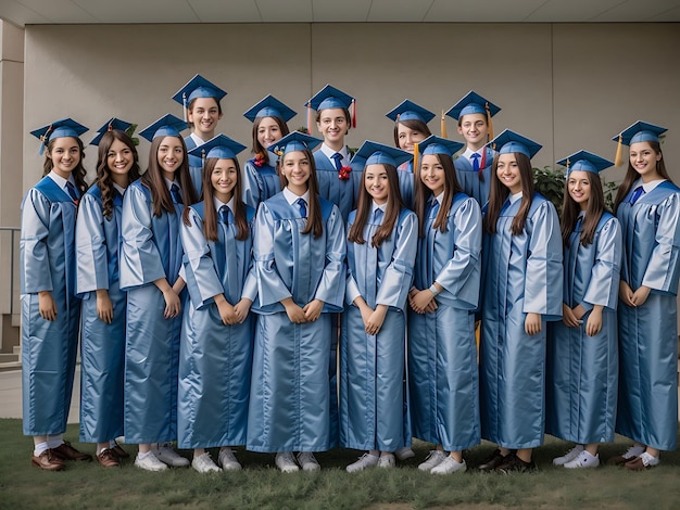 Grupo de estudantes comemorando sua formatura