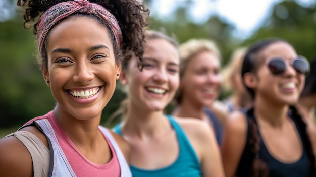 Grupo de fitness feminino ativo