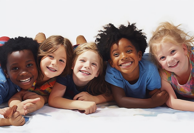 Foto grupo de fotos de crianças felizes crianças equipe com sorrisos bonitos