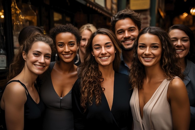 grupo de jovens sorridentes multiculturais