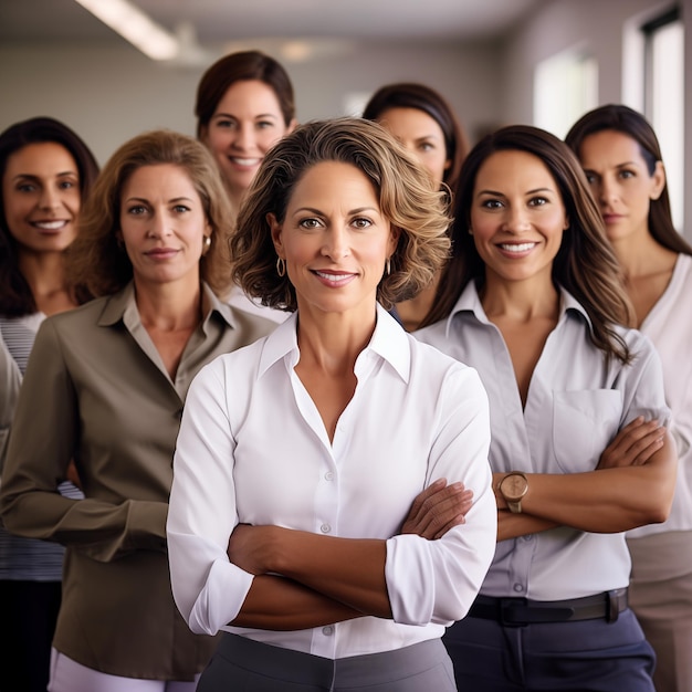 Foto grupo de muitas mulheres empresárias de todas as idades