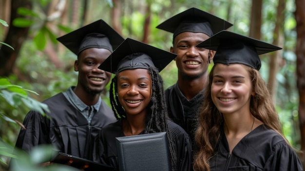 Grupo de mulheres em vestidos de formatura posando para foto