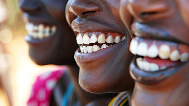 Grupo de mulheres sorridente com dentes brancos