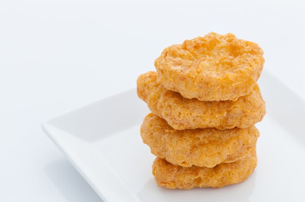 Grupo de nuggets de frango frito