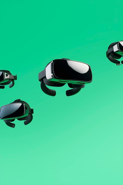 Grupo de óculos VR voando pelo ar gerado pela IA