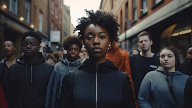 Grupo de pessoas juntas em um evento ou reunião no mês da história negra