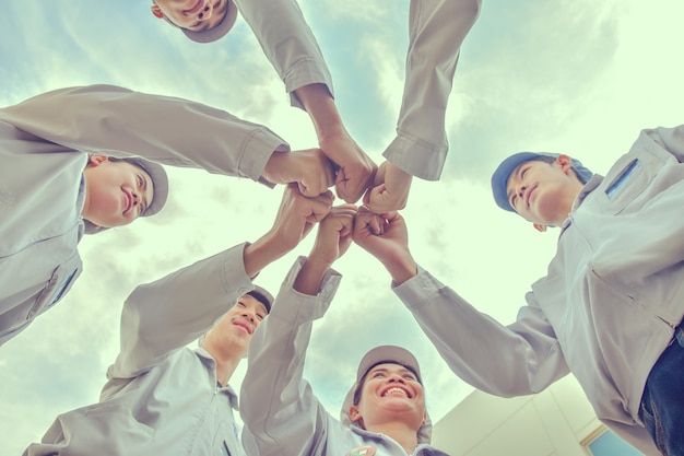 Grupo de pessoas, trabalho em equipe, união, mão, comunidade