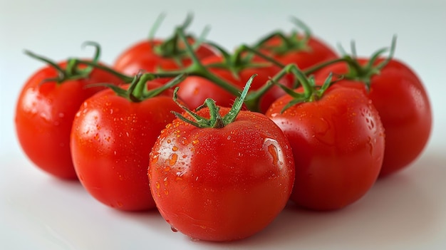 Grupo de tomates na mesa branca