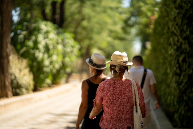 Grupo de turistas andando na rua