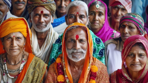 Grupo de variedade étnica de povos indianos na Índia