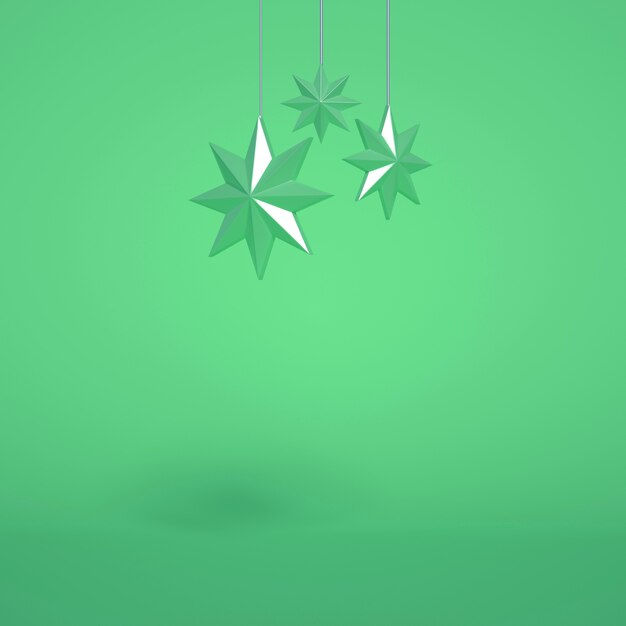 Un grupo de decoraciones de estrellas navideñas.