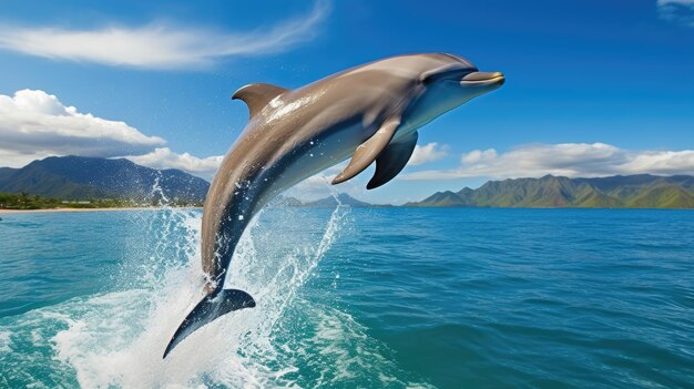 Un grupo de delfines juguetones en el océano